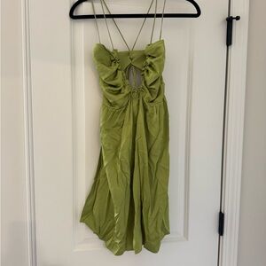 Abercrombie | Mini Babydoll String Dress in Green